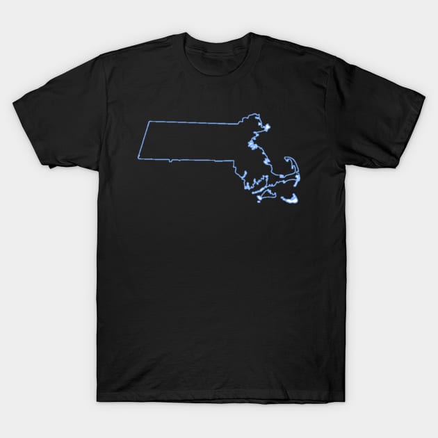 Massachusetts Outline T-Shirt by Rosemogo